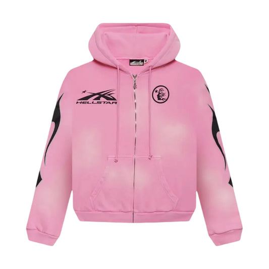 Hellstar Sports Flame Zip-Up Hoodie