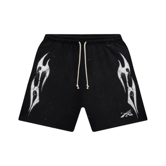 Hellstar Halloween Sports Logo Flame Shorts