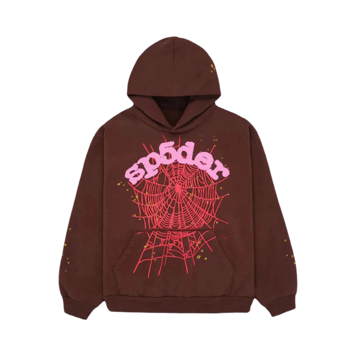 Sp5der Brown OG Web Hoodie