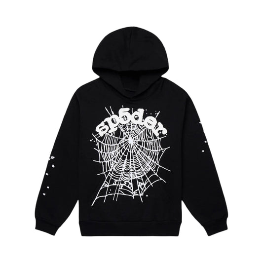 Sp5der Black OG Web Hoodie