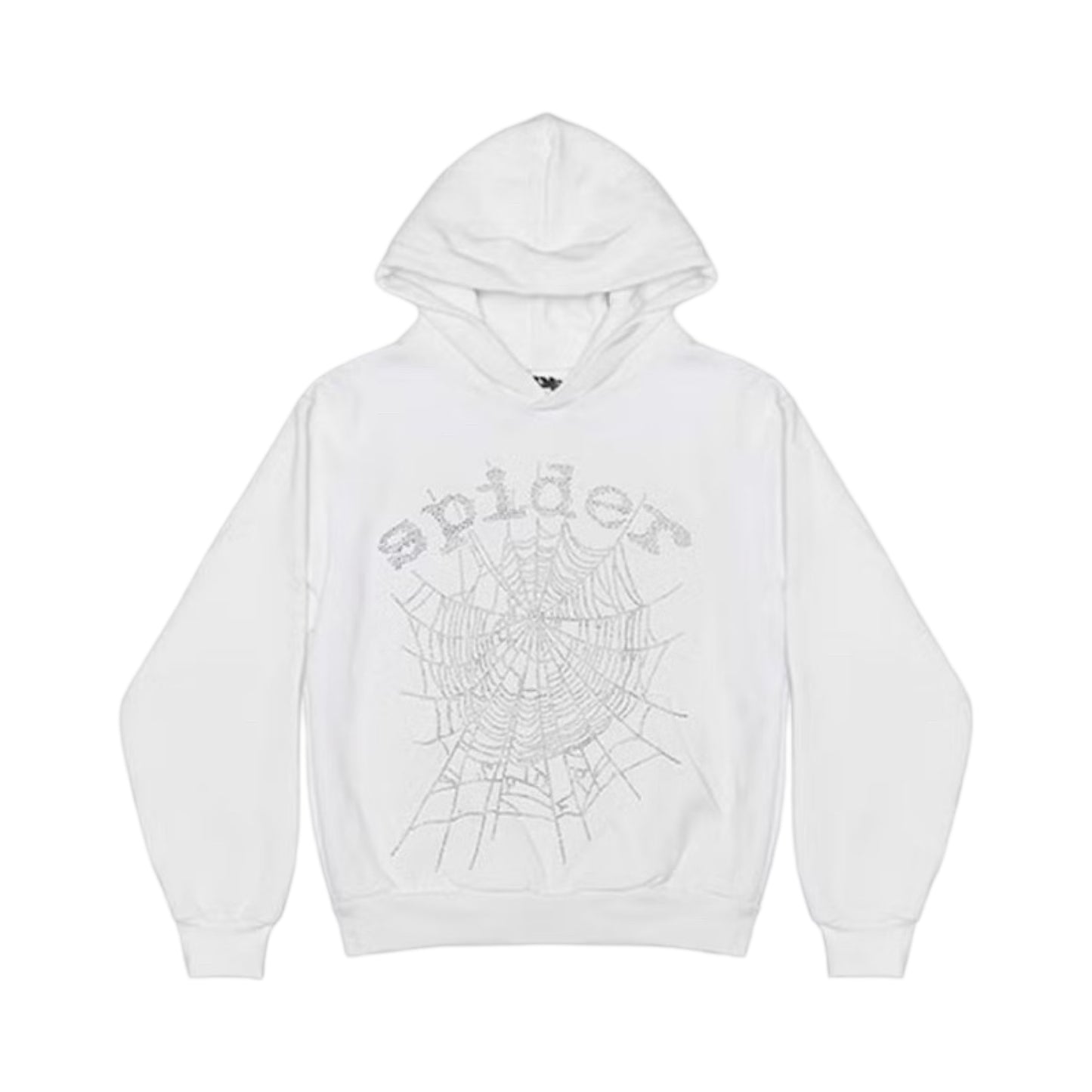 Sp5der White OG Rhinestone Hoodie